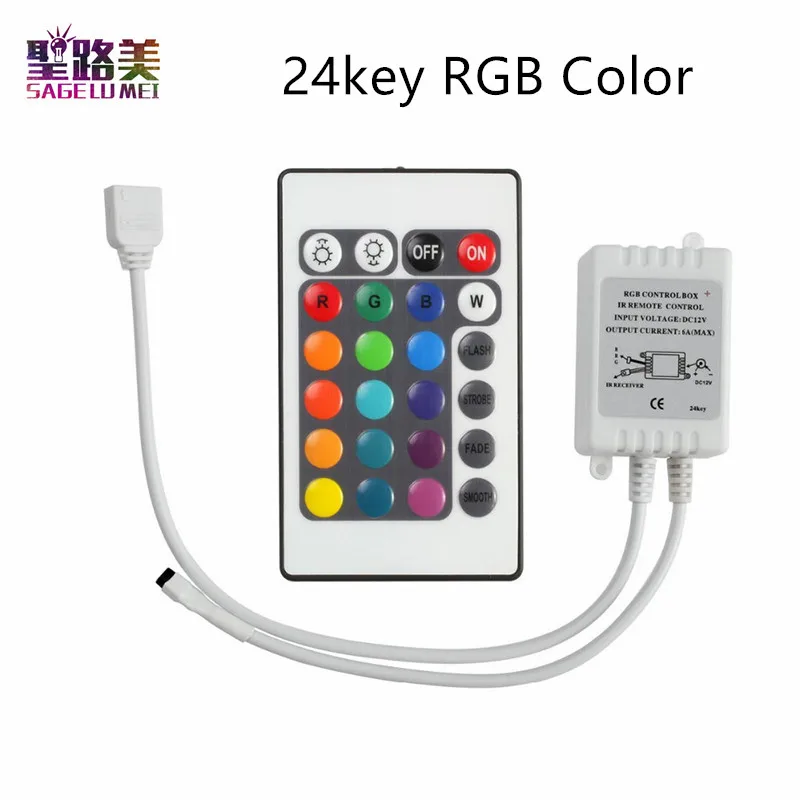 DC 12 V 24 V RGB RGBW светодиодный музыкальный контроллер с инфракрасным пультом дистанционного ИК-пульта дистанционного управления один цвет белый теплый белый диммер для светодиодный ленты