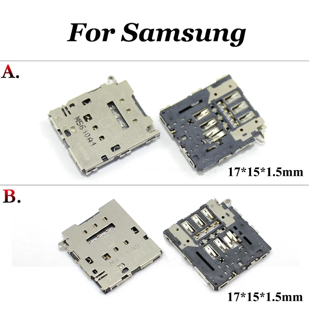 

YuXi 2pcs For Samsung Galaxy E5 E7 A8 A800F A8000 SIM Memory SD TF Card Tray Slot Holder Socket Connector Jack Plug Repair Part
