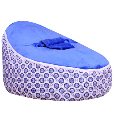 Levmoon средний синий круг Слива бобовый мешок стул детская кровать для сна портативный складной детское сиденье диван Zac без наполнителя - Цвет: T15