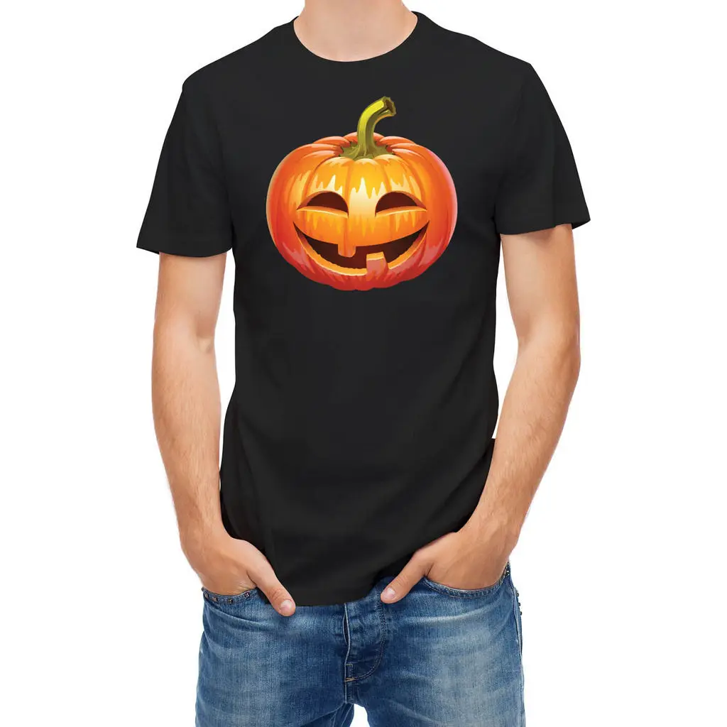 T Shirt Halloween Pumpkin Men Print Cotton O Neck Shirts Top Tee 2018 Summer Men'S Brand Clothing O-Neck T-shirt | Мужская одежда