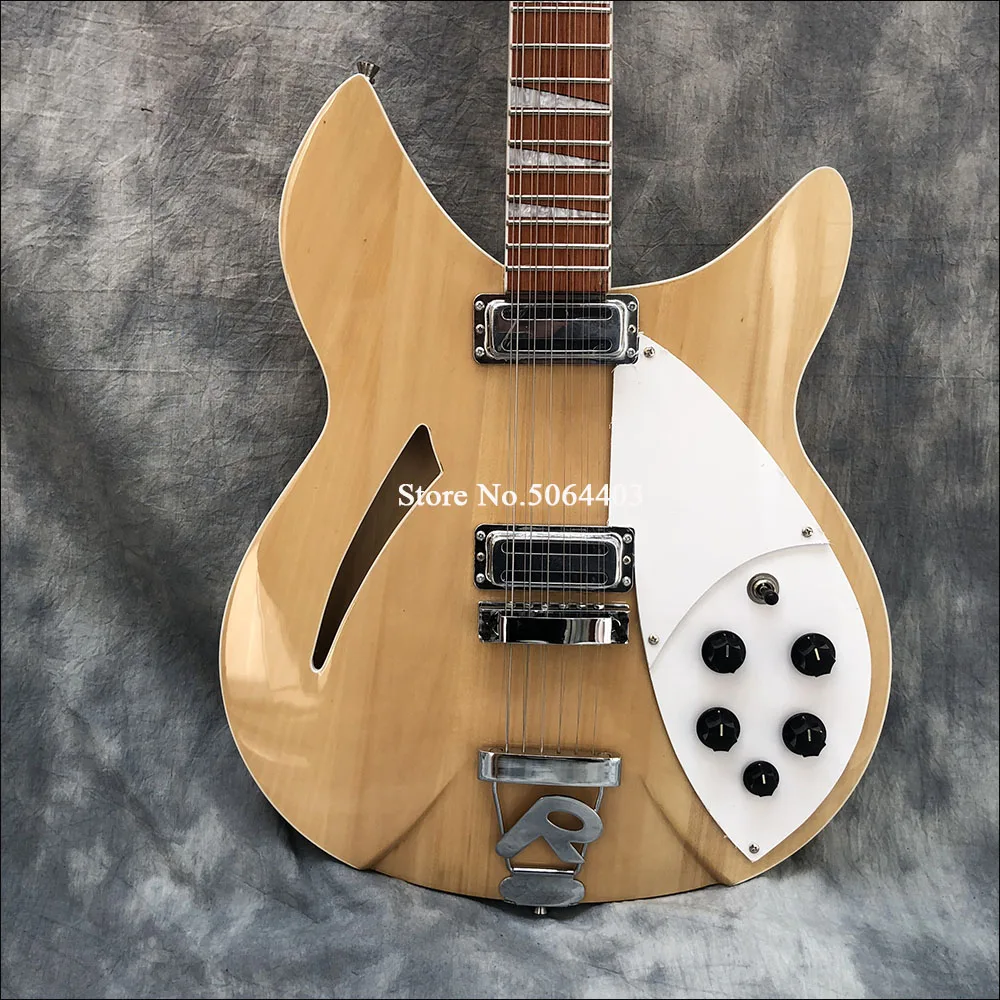 

High quality wood color 12 string electric guitar mid-air, wood color, neck interlayer, Korean pickup truck, R bridge color can