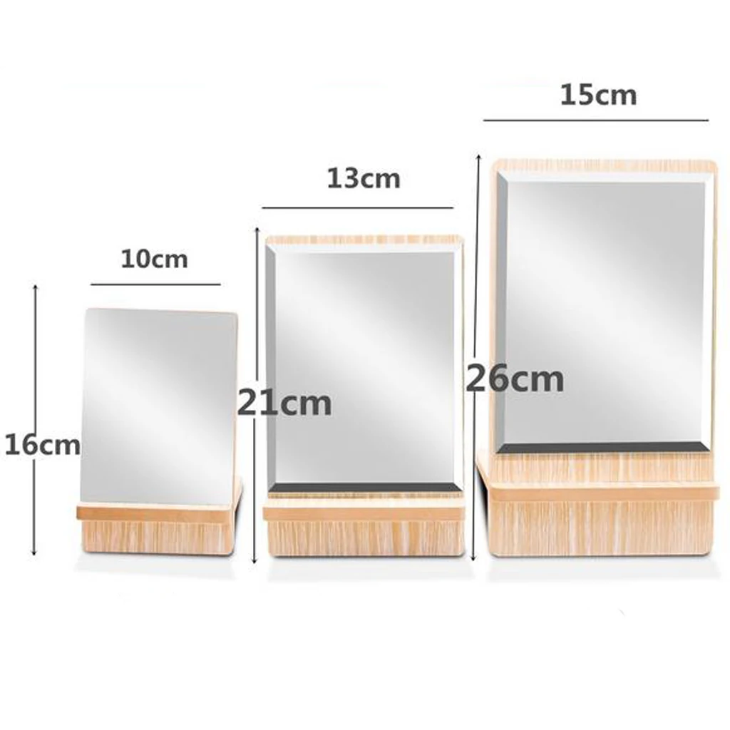 Bathroom Shaving Vanity Mirror Wooden Makeup Mirror Standing Mirror,High Definition Glasses Mirrors for Home,Office,Dormitory