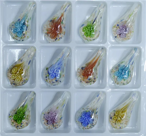 

Fashion Italian Venetian Floral Hand Blown Lampwork Murano Glass Pendant For Necklace Jewelry Gift For Her