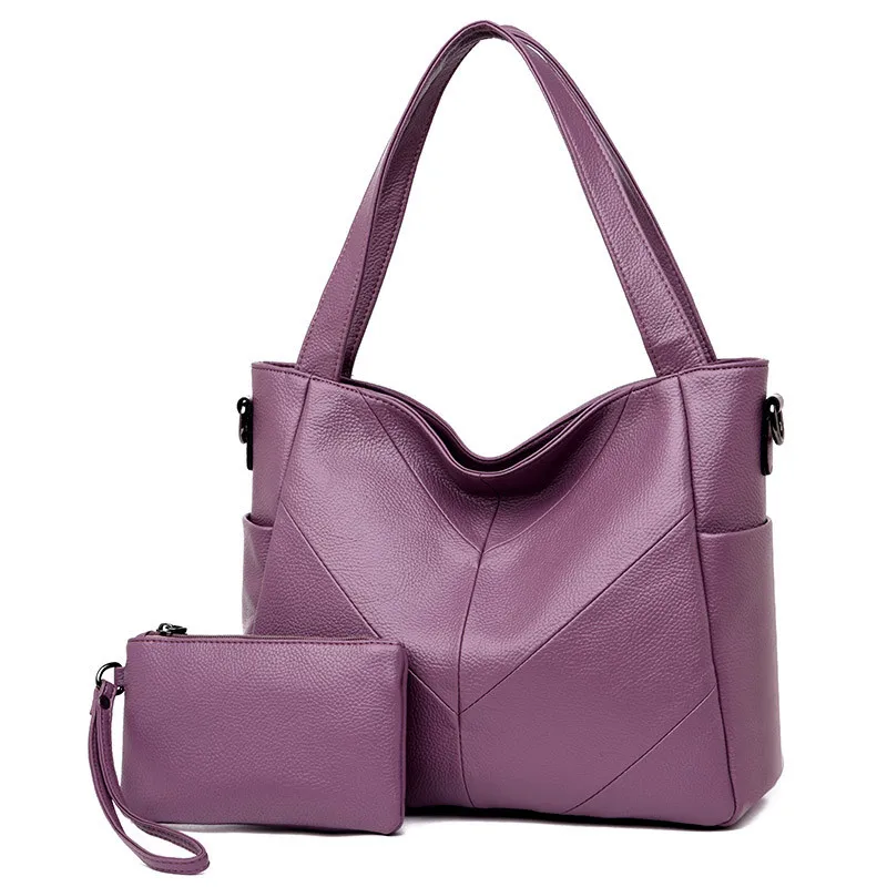 couro feminino casual grande capacidade shulder bolsa