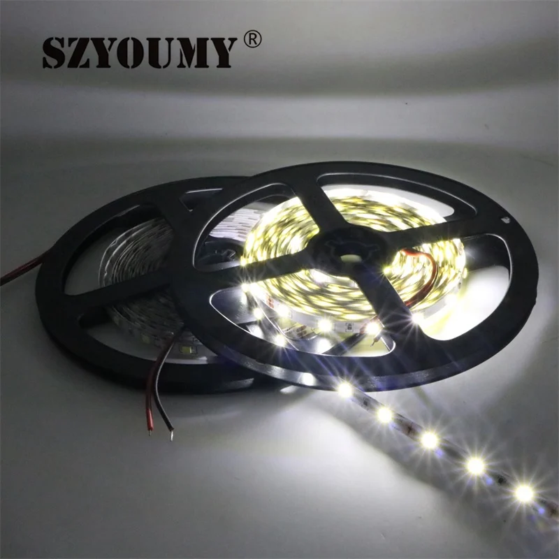 SZYOUMY 300 светодиодов 5 м/рулон 12 В постоянного тока мм Ширина SMD 2835 гибкая