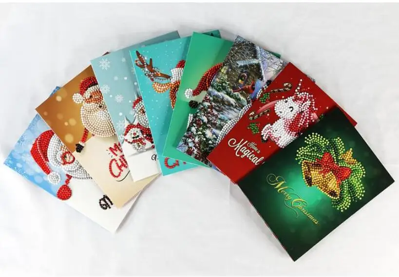 5D алмазная живопись «сделай сам» рождественские открытки Алмазная вышивка Санта-Клаус поздравительные открытки Бриллиантовая мозаика ручной работы Рождественский подарок