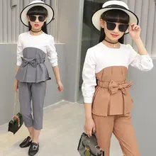 Children’s clothing suits 2018 New-style Girls’ suit Spring and Autumn Fashion Leisure Sets Large children Two-piece