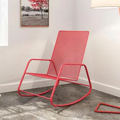 Nordic кресло-качалка из металла многоцветный балкон шезлонг для отдыха Гостиная мебель из ПВХ Lounge Rockign качалками - Цвет: 4