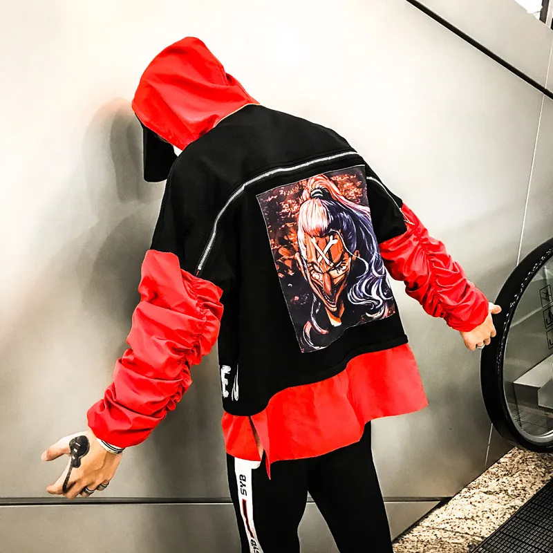 

Street Style Fashion Hoodie Men Hip Hop Red Skull Hoodies Men Funny Korean Harajuku Japanese Streetwear Pullover Sweatshirt Male