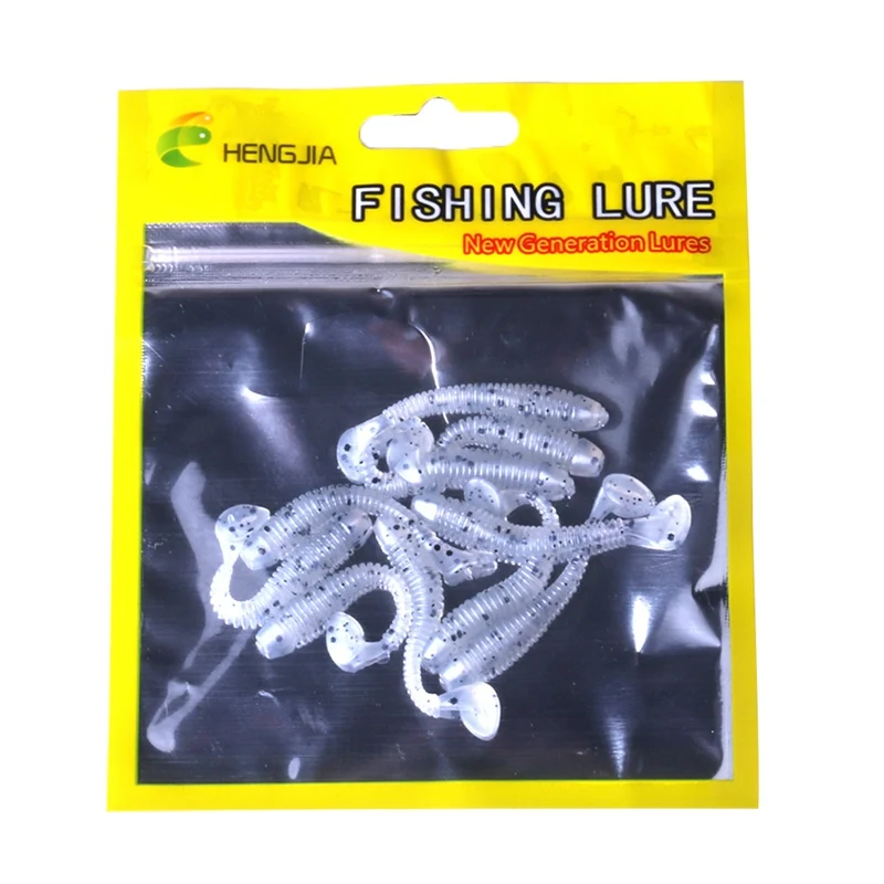 

10 pcs 5cm 0.6g Artificial Bait T Shape Tail False Worm Shape Plastic Soft Lure Fishing Accessories fishing