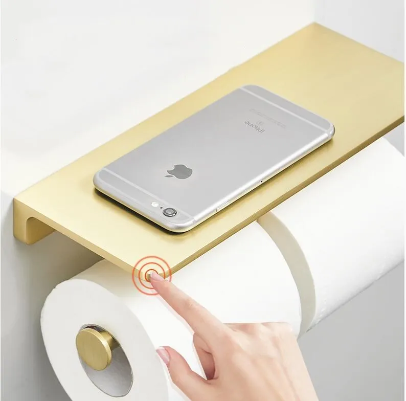 Новый держатель туалетной бумаги, держатель рулона, держатель ткани, твердая латунная щетка Золото аксессуары для ванной комнаты