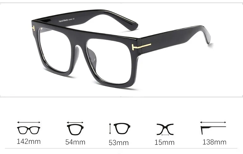 Очки негабаритных женских очков, квадратные компьютерные большие очки, Мужская винтажная черная оправа для очков