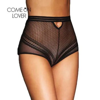 

Comeonlover High Waist Underpant Black Purple Red Transparent Bragas Sexy Breathable Women Plus Size Panties PL5154