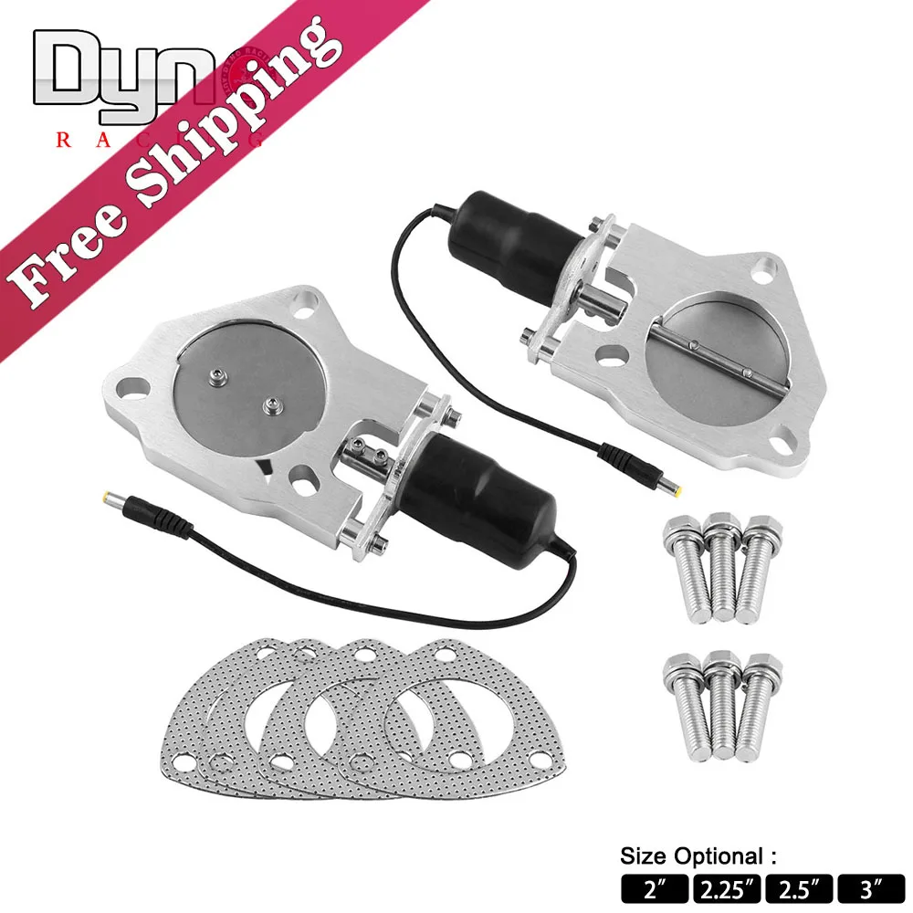 

2 sets 2" or 2.25" or 2.5"or 3" Stainless Electric Exhaust Downpipe Cutout Out Valve Control Motor Kit Bolt-On TP006AX2+TP014X4