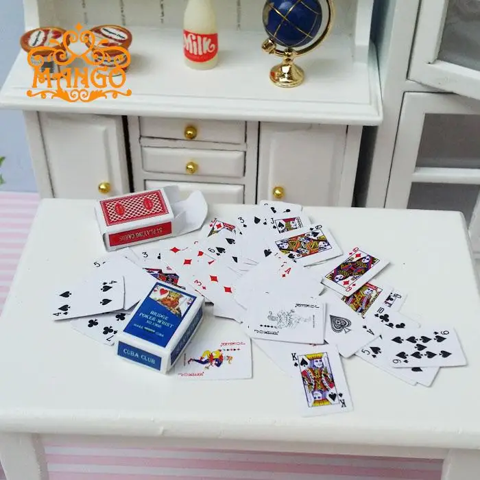 1 Набор 1:12 кукольный домик мини милые миниатюры покер домашнее украшение bjd карты для игры в покер для BJD Kurhn аксессуары для куклы