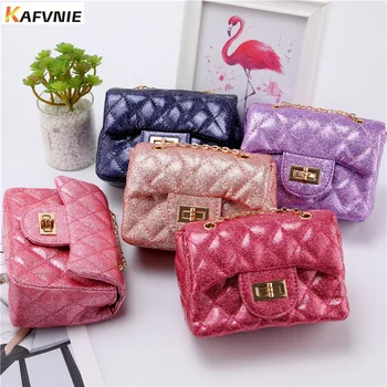 

KAFVNIE Fashion Shiny HandBag For Children High End PU Women Bags Pink Mobile Phone Handbag Kid Evening Party Purse Bags 2019