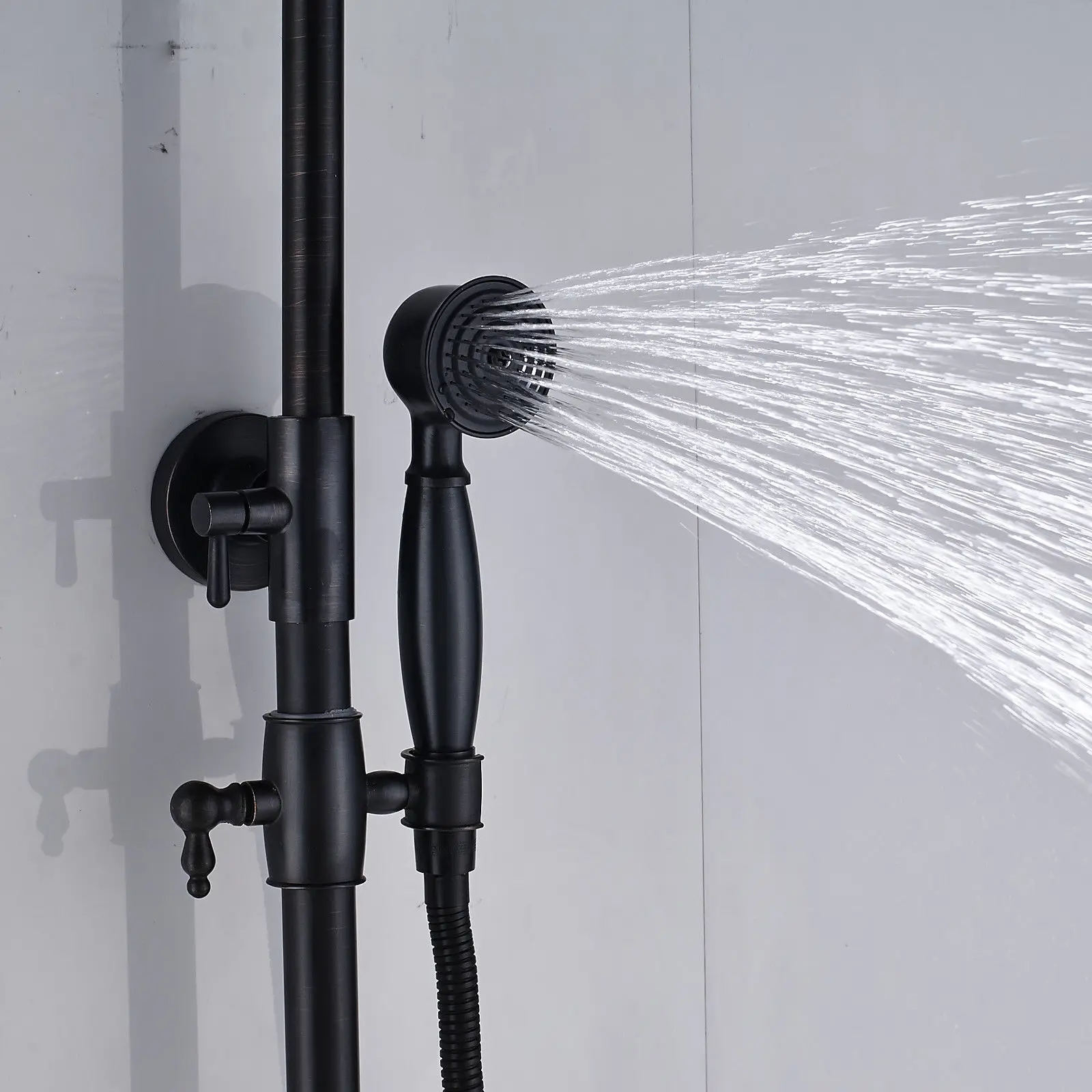 Shower Faucets Oil Rubbed Bronze Bathroom Rainfall Shower Faucet Set Mixer Tap With Hand Sprayer Wall Mounted ZD227