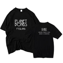 Летний стиль ftisland album planet bonds all member, футболка с круглым вырезом и коротким рукавом, унисекс, kpop, свободная футболка