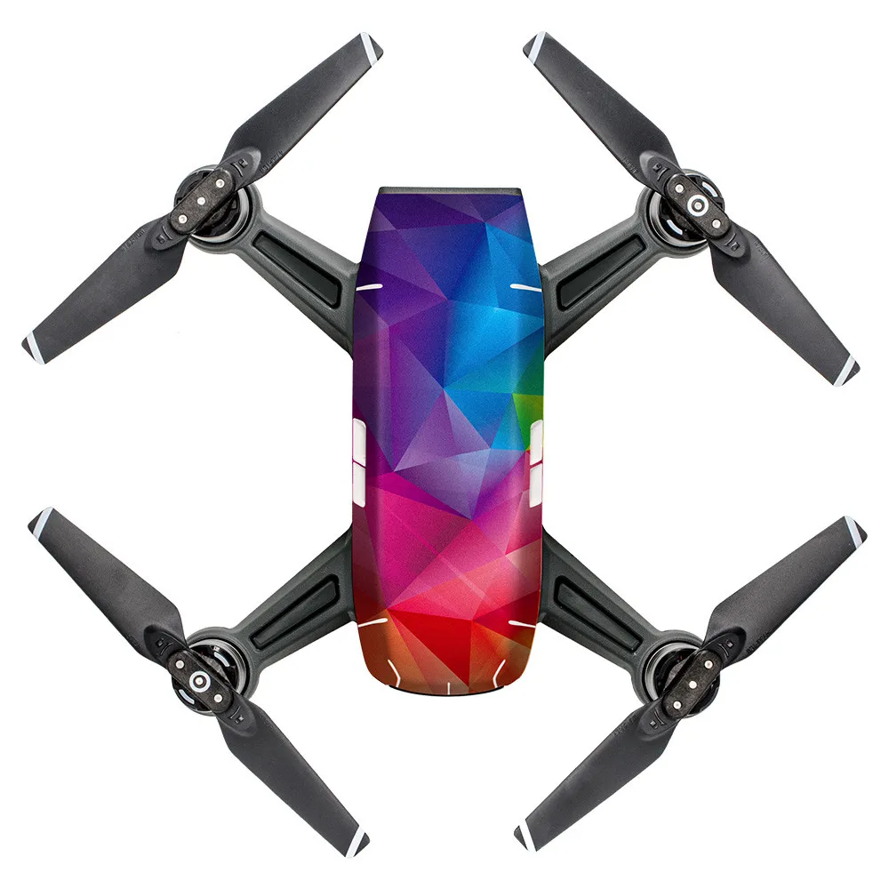 Наклейки на Дрон полное покрытие для DJI Spark Mini Drone Геометрическая красочная прошивка Водонепроницаемая наклейка скины обёрточная наклейка тело QIY27