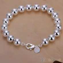 Женская мода простое посеребренное мм 8 мм круглый бусины браслет ювелирные изделия