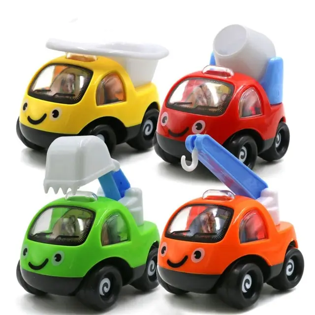 Unisex Toddler Kids Baby Inertial Toy Car Creative Plastic Cute Cartoon Model Pull Back