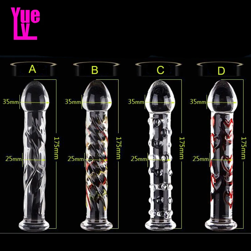 YUELV стеклянный фаллоимитатор искусственный пенис Pyrex анальная пробка со стразами