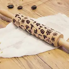 Хэллоуин бука деревянная Скалка тиснение кухня выпечки печенье лапши печенье, фондан, пирог тесто разрисованный борд