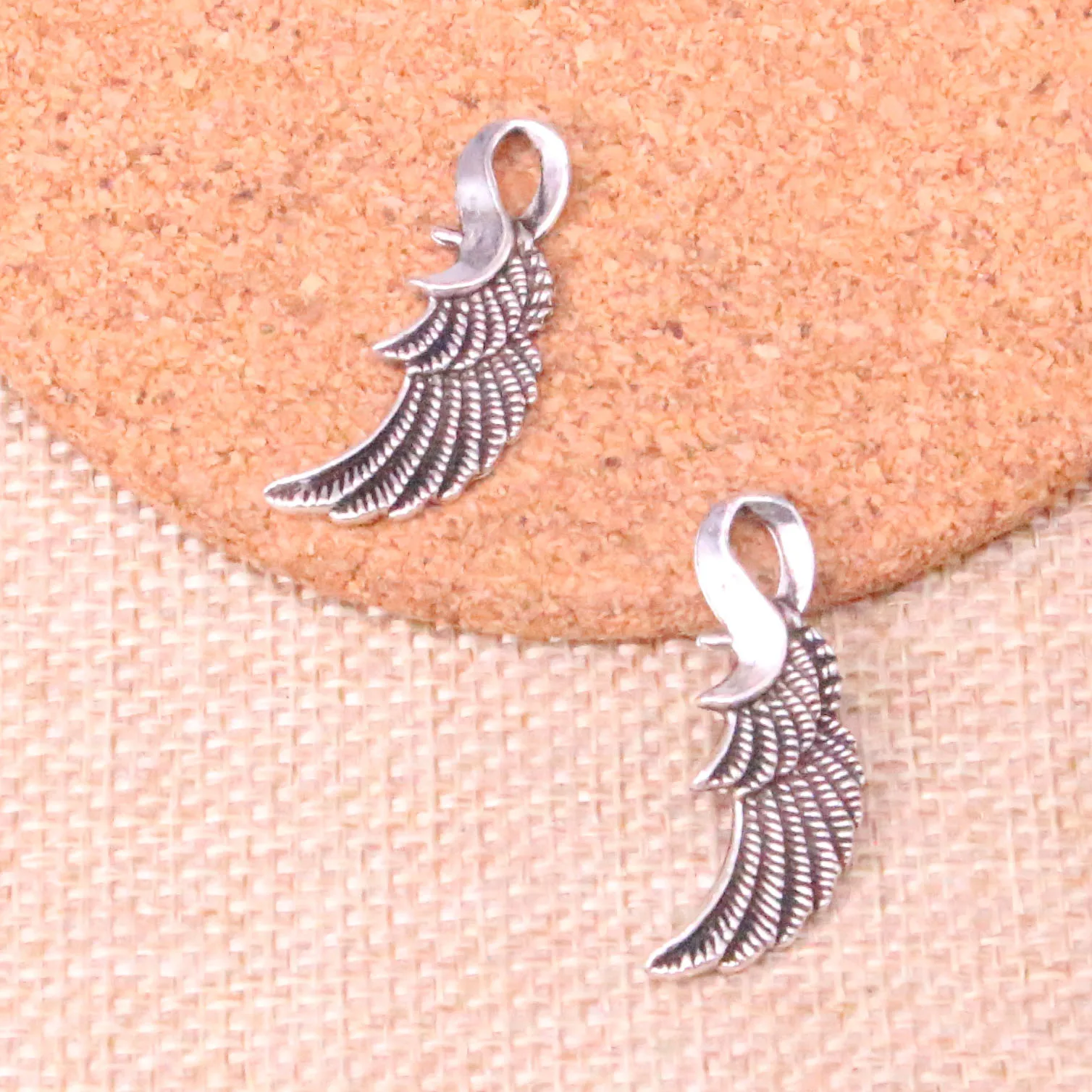 

Fashion 12pcs angel wings Charms Pendants Bracelet Necklace Accessories Jewelry Making Handmade,Tibetan Silver Plated 10*31mm