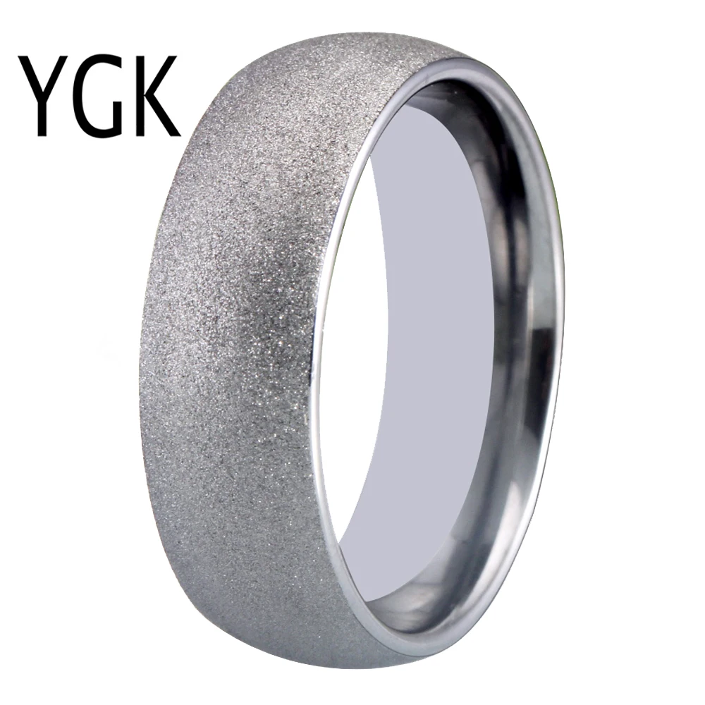 8 мм Классические вольфрамовые карбидные кольца серебряные пескоструйные обручальные кольца вольфрамовые кольца никогда не ржавеют юбилейный подарок Прямая