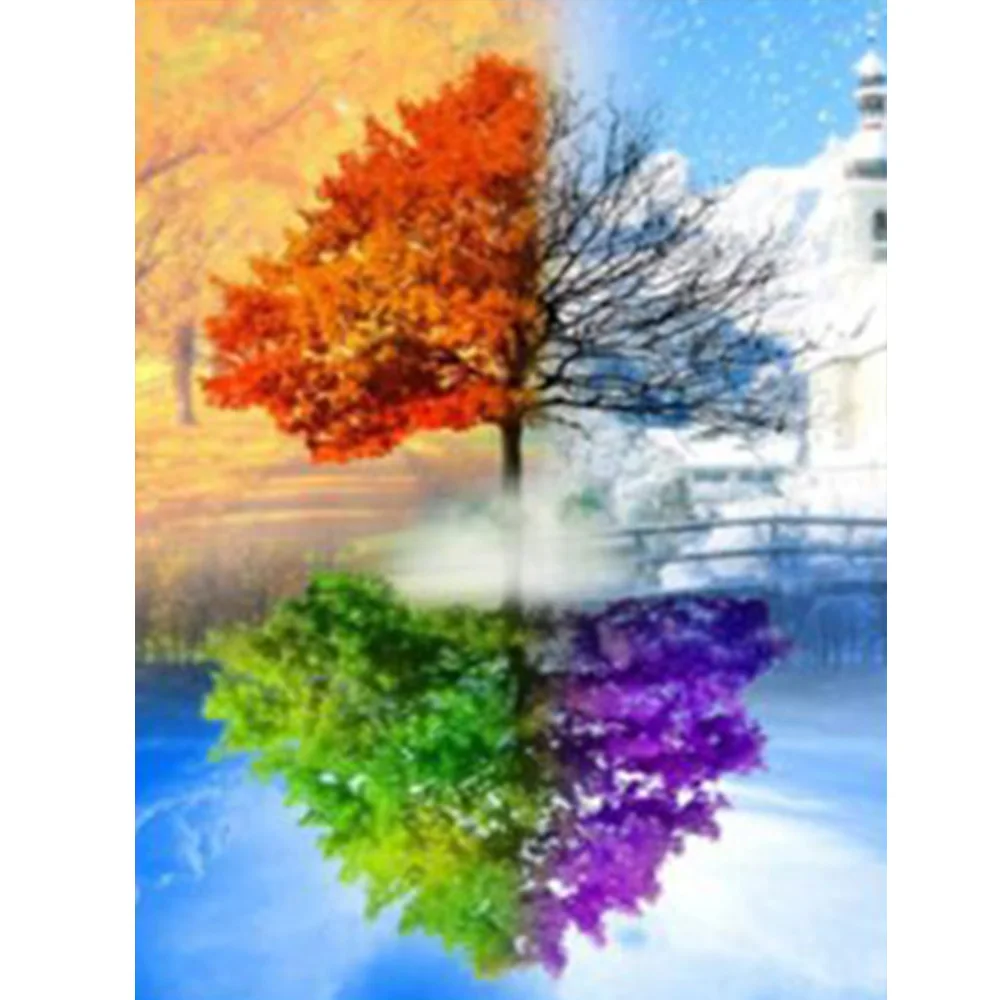

Natural landscape Diamond Painting tree Natural scenery DIY Diamond embroidery full round color tree scenic Diamond painting