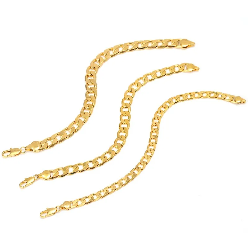 Хип-хоп кубинская позолоченная цепочка, мужские ювелирные изделия,, длинные чокеры, большое массивное золотое ожерелье, wo мужской браслет, подарок для пары