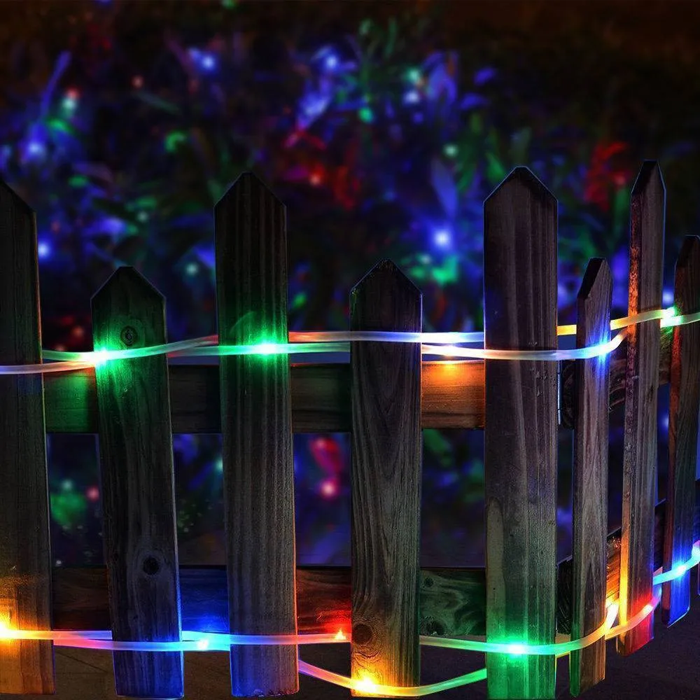 LED Solar Power String Fairy Light Rope Tube Lamp Garden Yard Party Introduction long arvore de natal