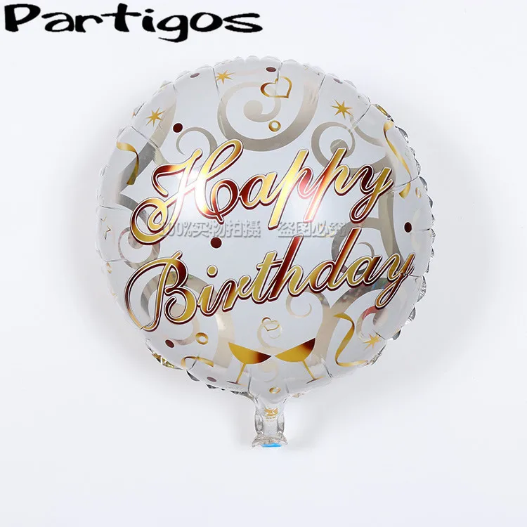 

50pcs/lot Birthday party 18inch birthday Aluminum foil ballon balloons helium balloon Happy birthday helium balloon