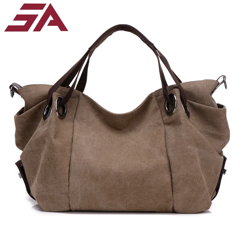 

SA 2019 New Solid Shoulder Bags Environmental Shopping Bag Tote Package Crossbody Bags Purses Casual canvas Handbag For Women