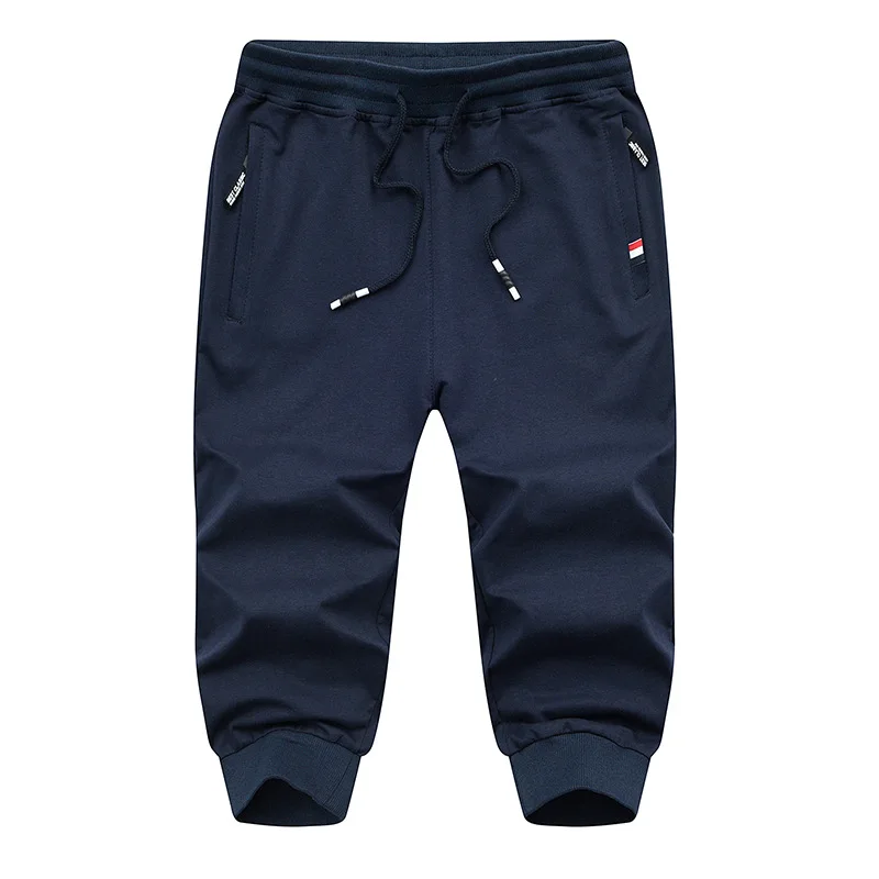 

Hot Sale 2018 Solid Men's Calf Length Pant 4xl Summer Mens Capri Pants Cotton Casual Male Cropped Trousers Brand Clothing AF1806