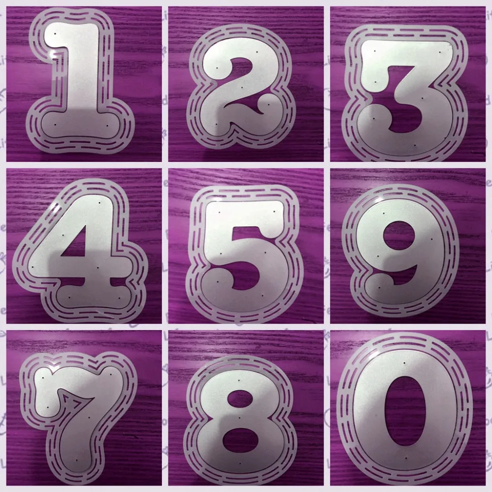 0-9 Arabic numerals Single dies and plastic stencil scrapbooking album Embossing
