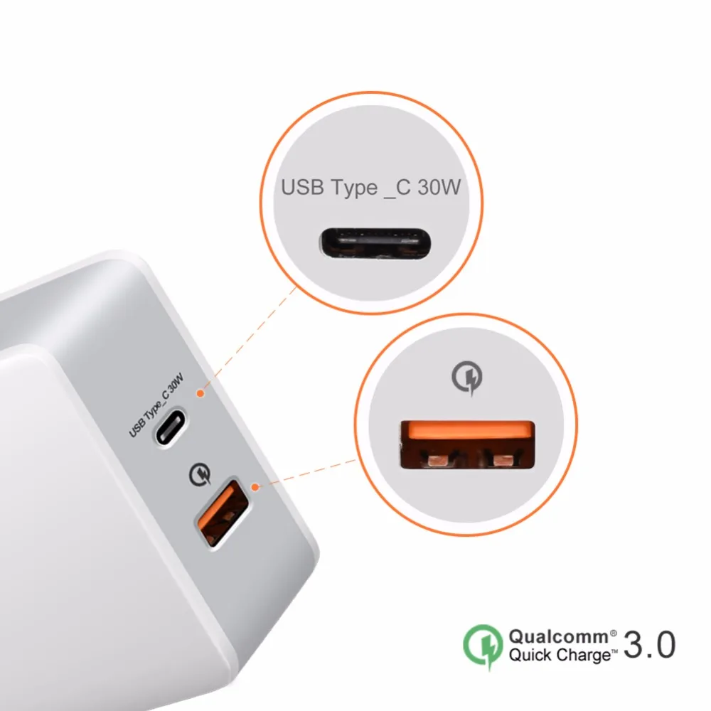 Машинка для стрижки 48 Вт с разъемом USB Type C настенное зарядное устройство