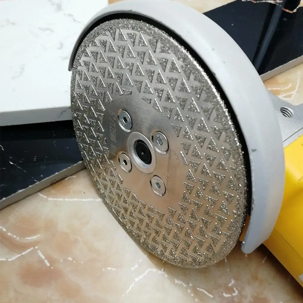 4.5 inch Both side coated with triangle spots diamond disc 115mm Electroplated diamond cutting & grinding blade M14 Thread