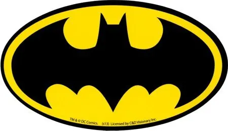 Batman logotipo do bastão preto no amarelo Oval etiqueta / decalque|sticker  tattoo|logo illuminatedlogo sticker labels - AliExpress