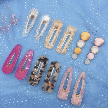 

12 Pcs/set Girls Hair Clip Clamp Hairpin Acrylic Women Hair Accessories Barrette Hairpins Trendy Handmade Hair Clips For Girls