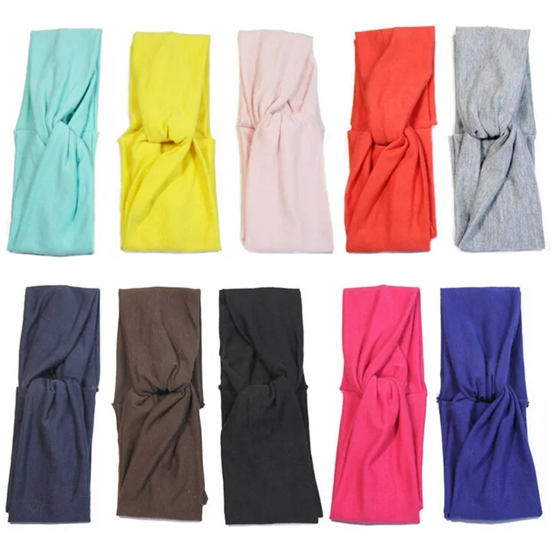 Woman Headband New Turban Solid Headbands Girls Makeup Fabric Elastic Hair Band Twisted Knotted Hair Accessories Headwrap