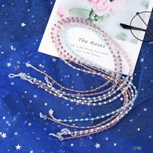 Модное стекло для глаз es солнцезащитное стекло es бисерное солнцезащитное стекло для глаз es цепочка для очков для чтения шнур противоскользящие ручной работы бисерные очки с цепочкой