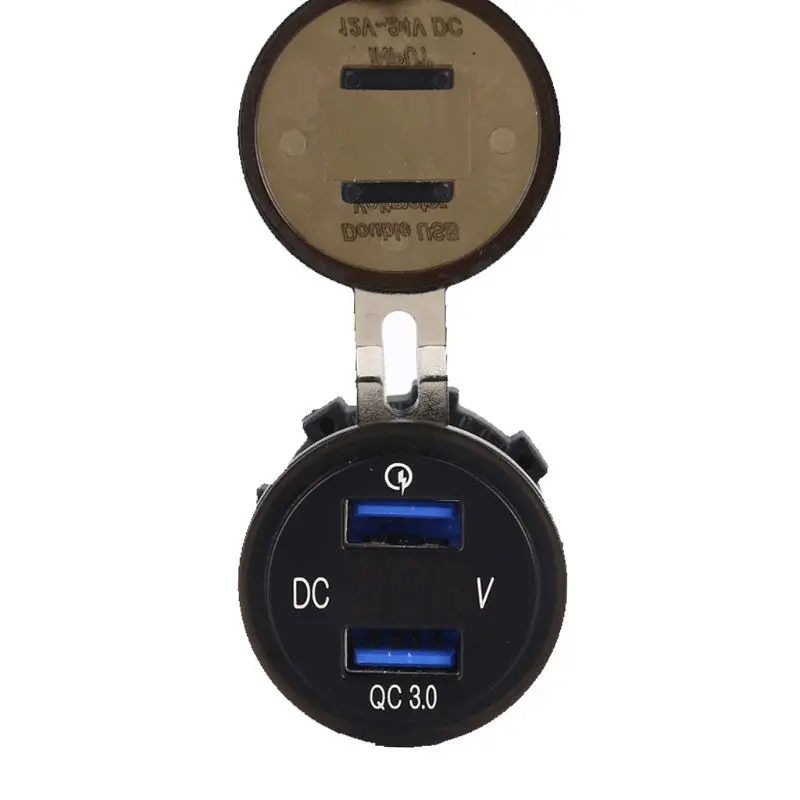 12 V/24 V 18 W للماء سريعة تهمة 3.0 المزدوج USB مأخذ شاحن السيارة LED الفولتميتر ل سيارة البحرية ATV دراجة نارية شاحنة