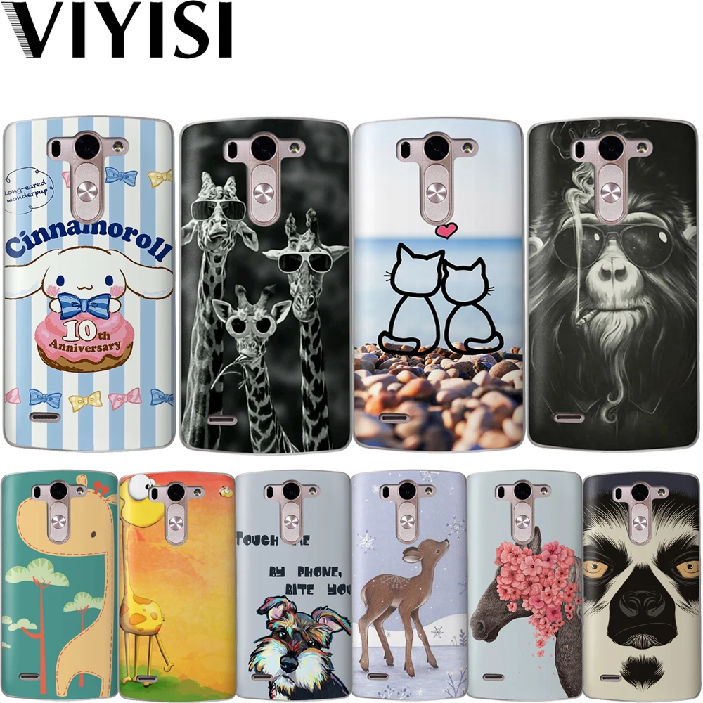 

Cute For LG G4 G5 G6 Phone Case Coque X Power 2 Q6 Q8 K7 K8 K10 2017 Animal Giraffe Shell Cat Cover Capinha Etui Capas Fundas