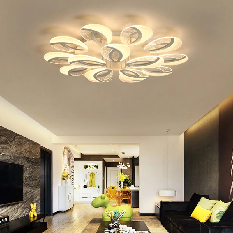 الصمام سقف غرفة المعيشة مصابيح الإنارة الحديثة المنزل تركيبات الأطفال غرفة نوم سقف الإضاءة الحديد الاكريليك أضواء السقف