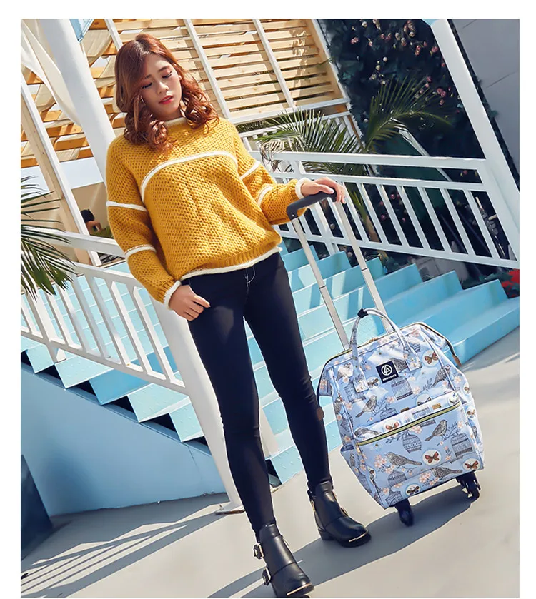 Женская сумка для багажа на колесиках, рюкзак для путешествий из парусины, чехол для костюма с колесиком, многофункциональный чехол на колесиках, 44*31*15 см переносные драгбоксы