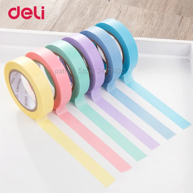 

Deli Washi Masking Tape Set Creative Colorful Decorative Tape Diary Scrapbooking DIY Craft Sticky Label Stationery School Supply