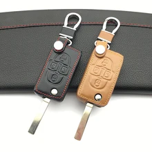 Chave 2018 de couro genuíno, capa para chave de peugeot 100% 1007 807 com 4 botões dobráveis escudo protetor chave