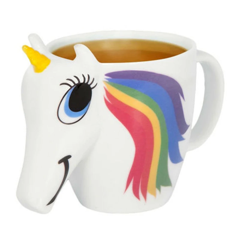 3D New Unicorn Ceramic Mug Color Changing Mug Original Heat Sensitive Magic Coffee Cup