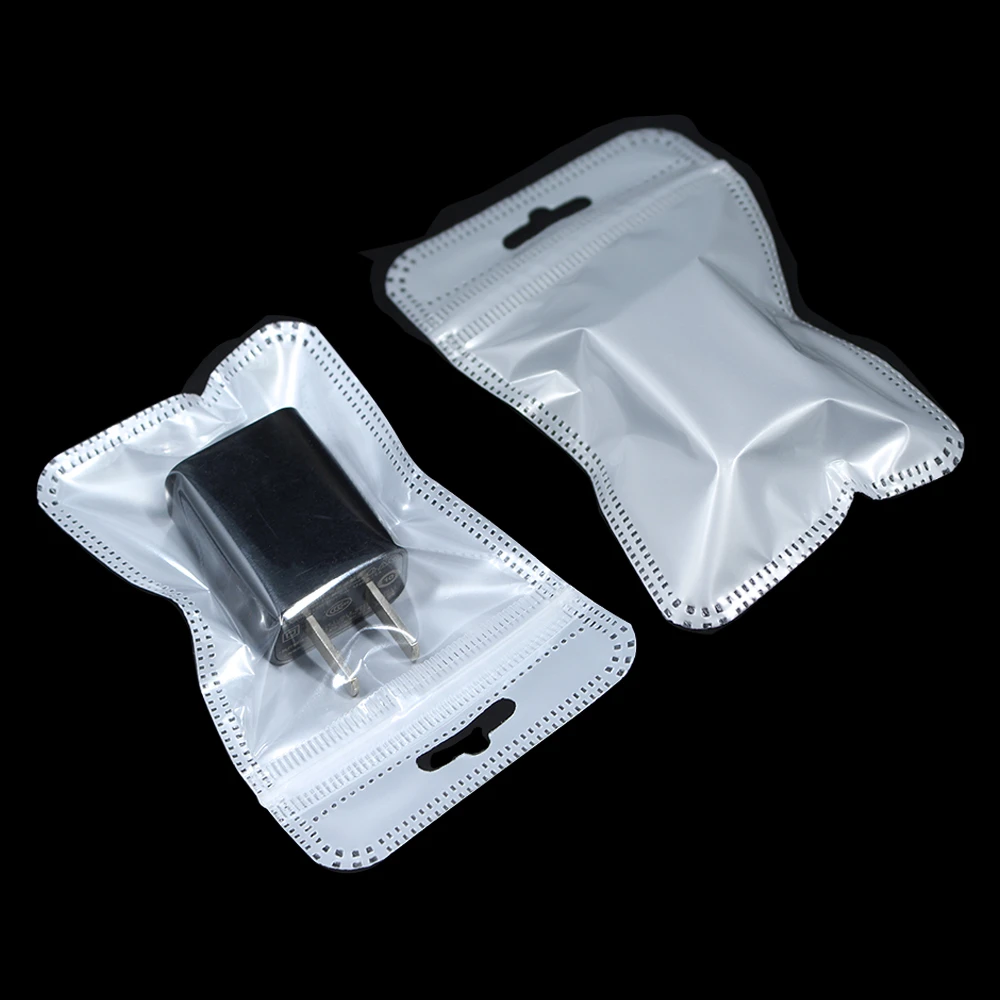 

100Pcs/Lot Clear Matte Packaging Plastic Bags Zip Lock With Hang Hole Reclosable Poly Pouches For Pen Gift Jewelry Necklace